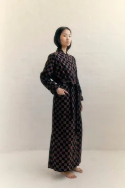 Baina Bath robe Sulis, tabac - noir