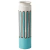 Bitossi Cylinder vase, 30 cm, white - turquoise