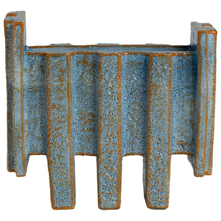 Bitossi Merlate vase, 30 x 18 x 30 cm, light blue - orange