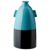 Bitossi Vase, 39 cm, turquoise - black