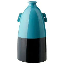 Bitossi Vase, 39 cm, turquoise - black