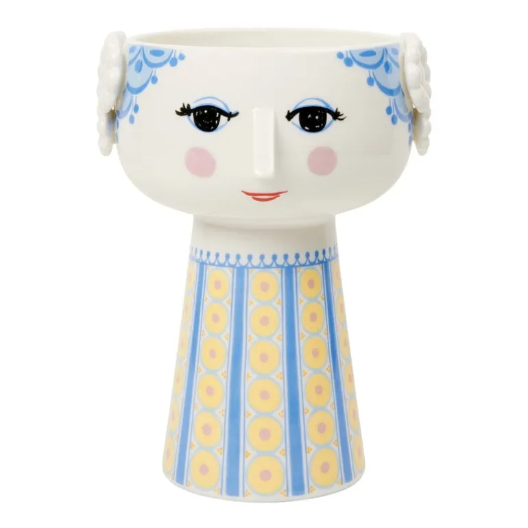 Bjørn Wiinblad Eva vase, 18,5 cm, blue