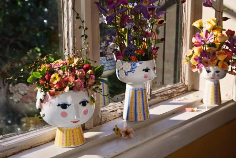 Bjørn Wiinblad Eva vase, 18,5 cm, blue