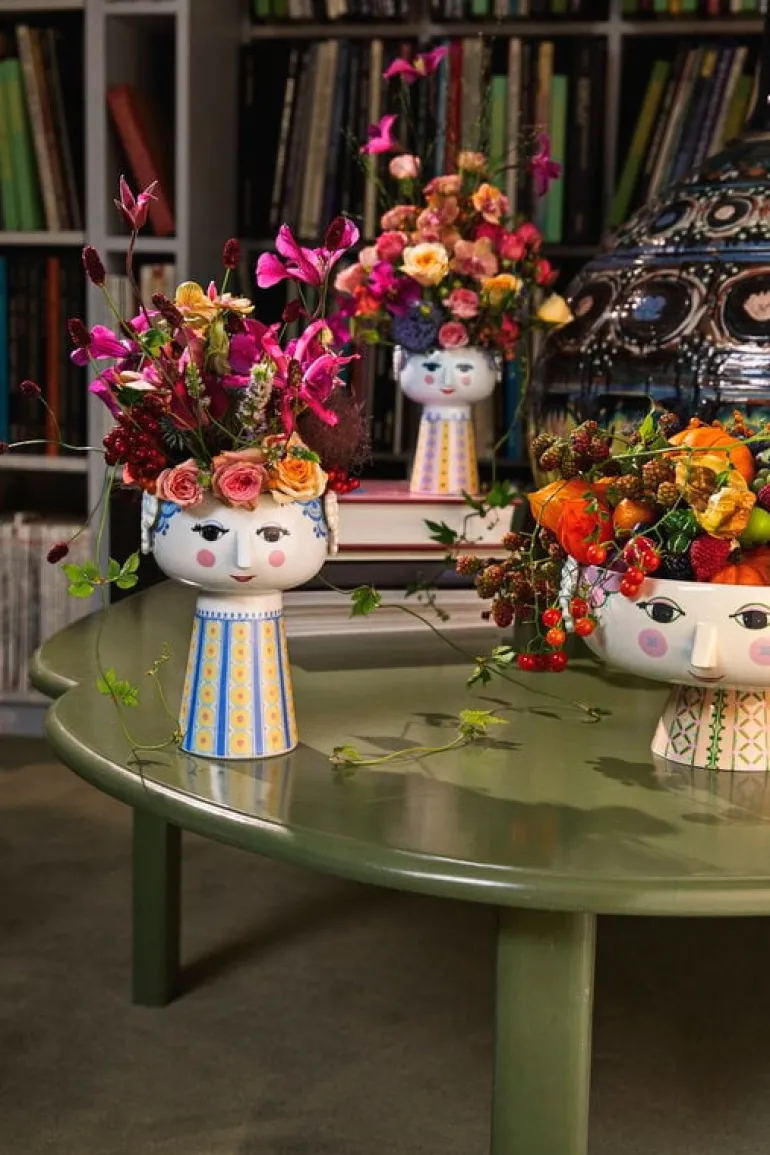 Bjørn Wiinblad Eva vase, 18,5 cm, blue