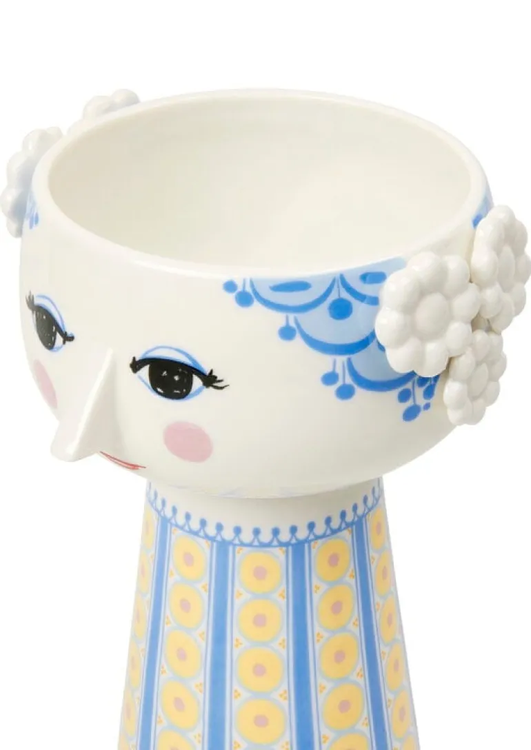 Bjørn Wiinblad Eva vase, 18,5 cm, blue