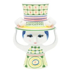 Bjørn Wiinblad Lady with Hat vase, 24,5 cm, green