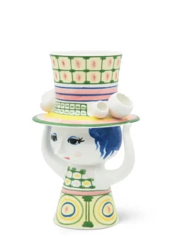 Bjørn Wiinblad Lady with Hat vase, 24,5 cm, green