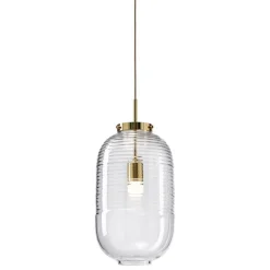Bomma Lantern pendant, clear - patina gold