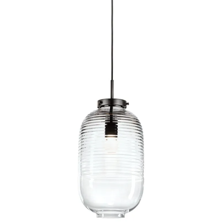 Bomma Lantern pendant, clear - black