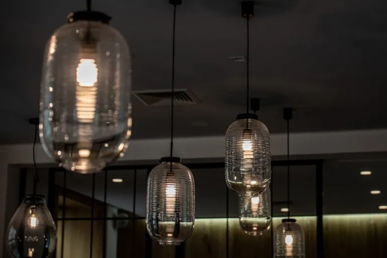 Bomma Lantern pendant, clear - black