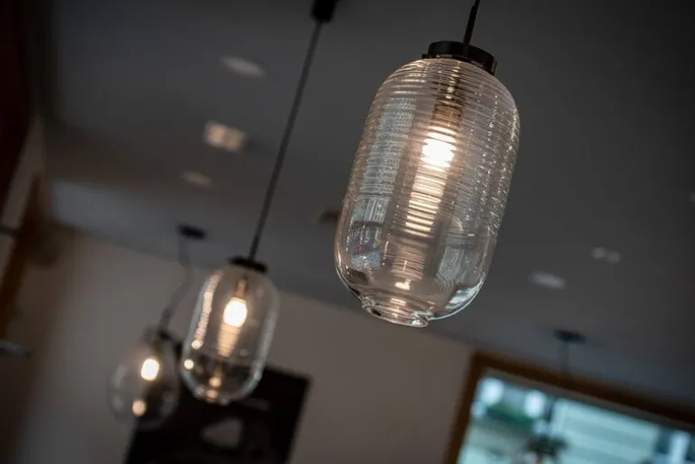 Bomma Lantern pendant, clear - black