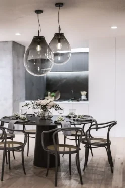 Bomma Tim pendant, medium, smoke - black