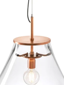 Bomma Tim pendant, medium, clear - brushed copper