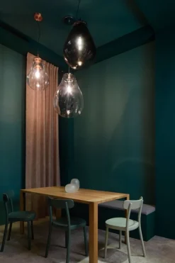 Bomma Tim pendant, small, clear - brushed copper