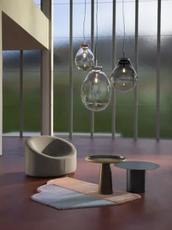 Bomma Tim pendant, small, clear - brushed copper