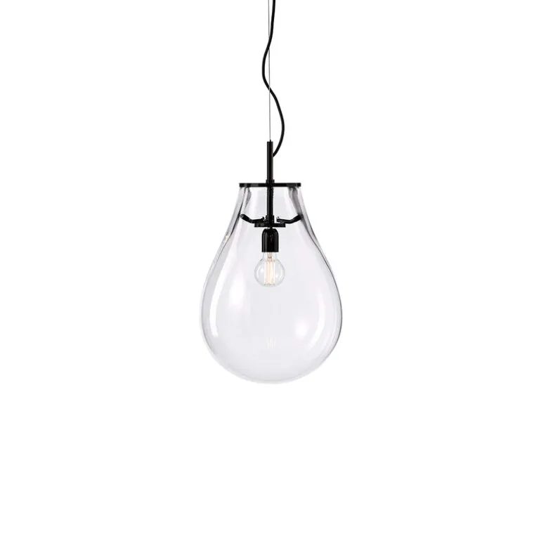 Bomma Tim pendant, small, clear - black
