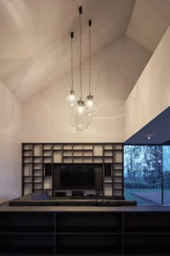 Bomma Tim pendant, small, clear - black