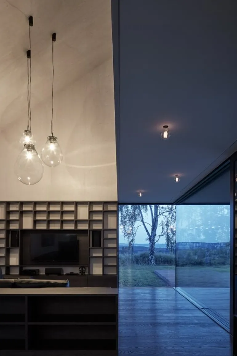 Bomma Tim pendant, small, clear - black