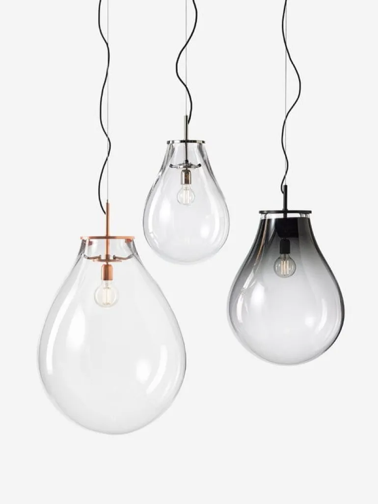 Bomma Tim pendant, small, clear - silver