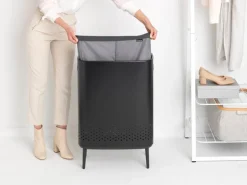 Brabantia Bo Laundry Bin Hi, 2 x 45 L, matt black