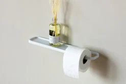 Brabantia MindSet toilet roll holder with shelf, mineral fresh white