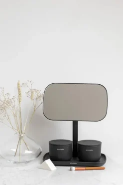 Brabantia ReNew mirror with storage tray, dark grey