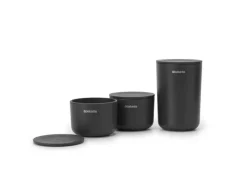 Brabantia ReNew storage pots, 3 pcs, dark grey