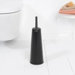 Brabantia ReNew toilet brush and holder, black