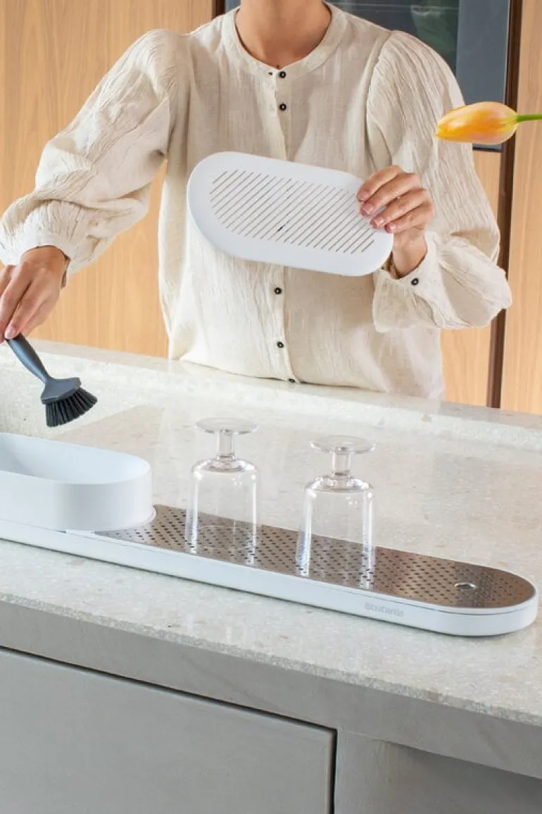 Brabantia SinkStyle organiser and drying tray, Mineral Infinite white