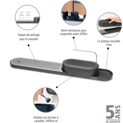 Brabantia SinkStyle organiser and drying tray, Mineral Infinite grey