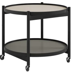 Brdr. Krüger Bølling tray table 60 cm, black lacquered beech - stone