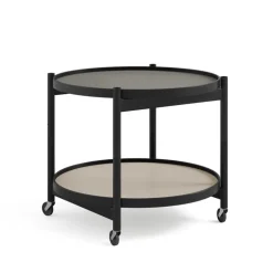 Brdr. Krüger Bølling tray table 60 cm, black lacquered beech - stone