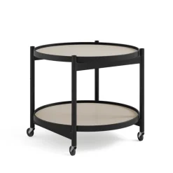 Brdr. Krüger Bølling tray table 60 cm, black lacquered beech - stone