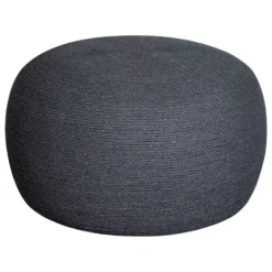 Cane-line Circle footstool, large, round, dark grey