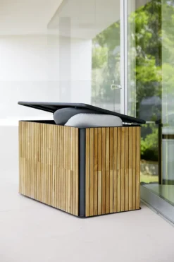 Cane-line Combine cushion box, small, teak - lava grey
