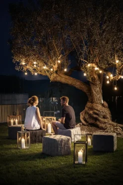 Cane-line Cube footstool, dark grey