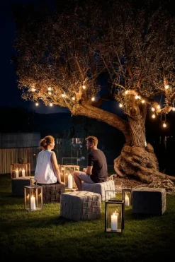 Cane-line Cube footstool, light grey