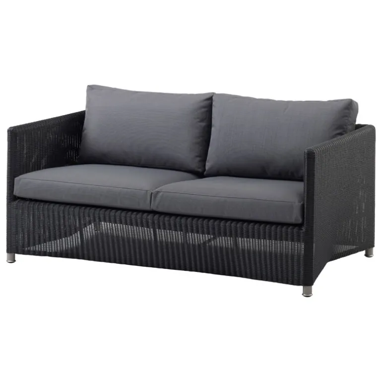Cane-line Diamond 2-seater sofa, graphite - grey