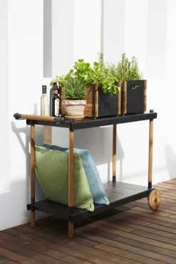 Cane-line Frame trolley, teak - lava grey