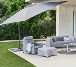 Cane-line Hyde Luxe parasol, with tilt, anthracite - concrete