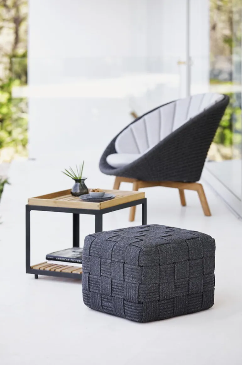 Cane-line Level coffee table, small, teak - lava grey