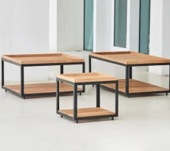 Cane-line Level coffee table, large, teak - lava grey