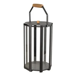 Cane-line Lightlux lantern with teak handle, S, lava grey