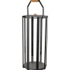 Cane-line Lightlux lantern with teak handle, L, lava grey