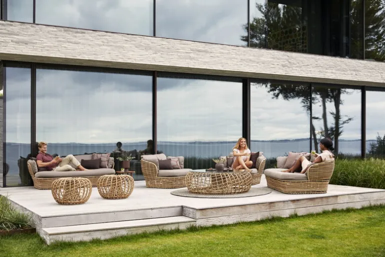 Cane-line Nest footstool, small, natural