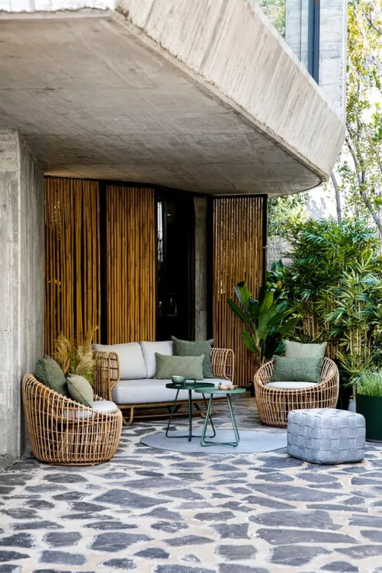 Cane-line Nest round chair, natural - light grey