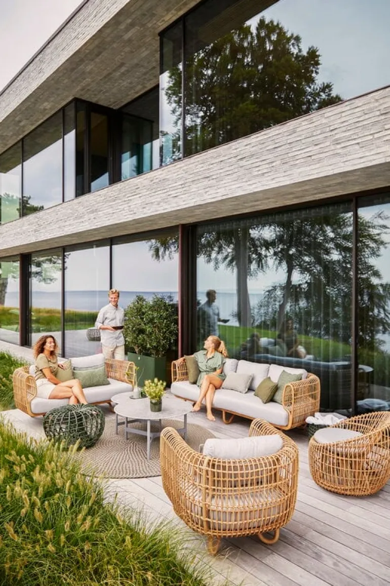 Cane-line Nest round chair, natural - light grey