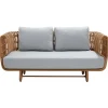 Cane-line Nest 2-seater sofa, natural - light grey