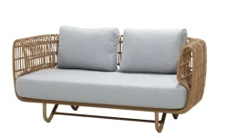 Cane-line Nest 2-seater sofa, natural - light grey