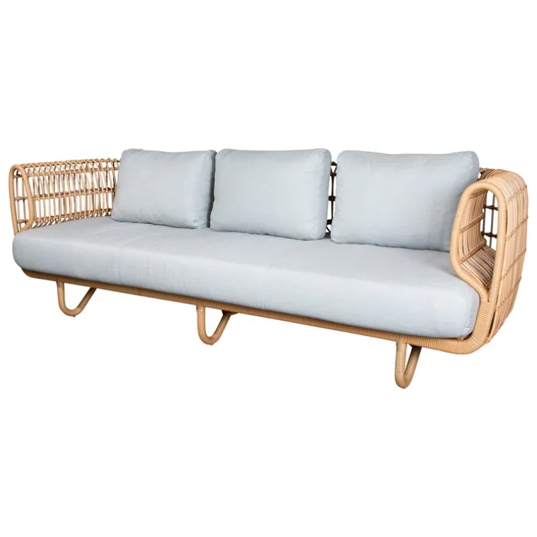 Cane-line Nest 3-seater sofa, natural - light grey